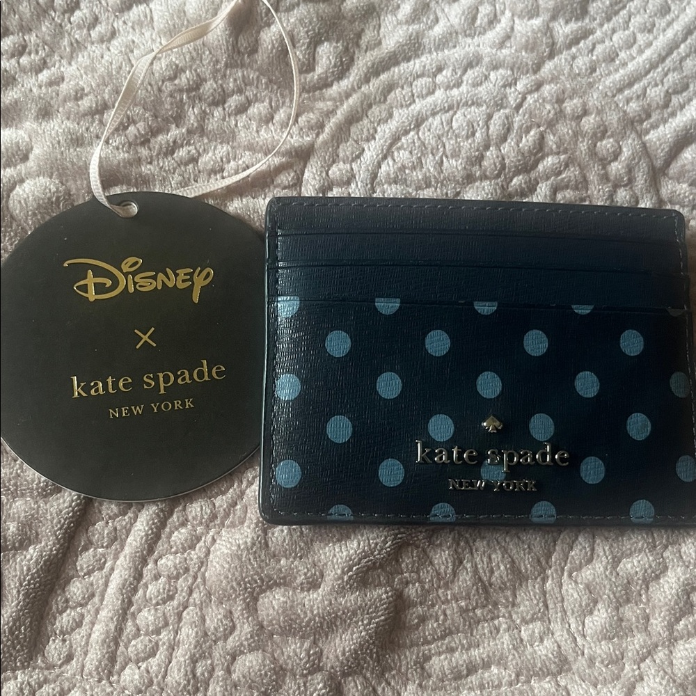 NWOT Disney Alice Kate spade Cardholder with Light Blue Dots - Picture 3 of 4